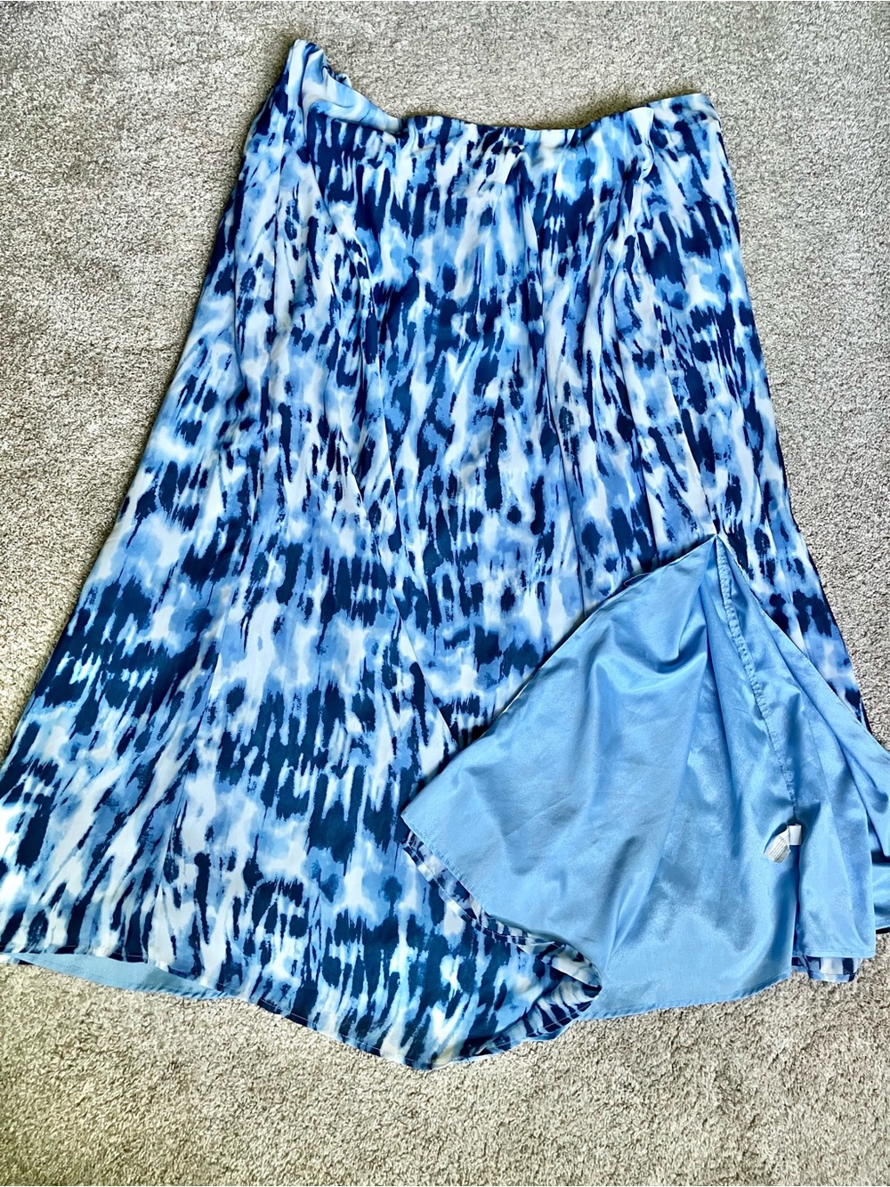 Eloquii Blue Tie-Dye Maxi Skirt